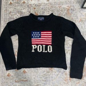 RARE RALPH LAUREN AMERICAN FLAG CASHMERE SWEATER
